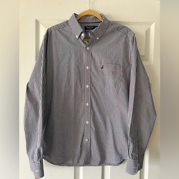 Nautica Classic Fit Mens Long Sleeve Button Down Shirt Size Large - Picture 1 of 6